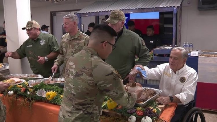 Governor Abbott and U.S. Border Czar Serve Thanksgiving Meals to Border Personnel