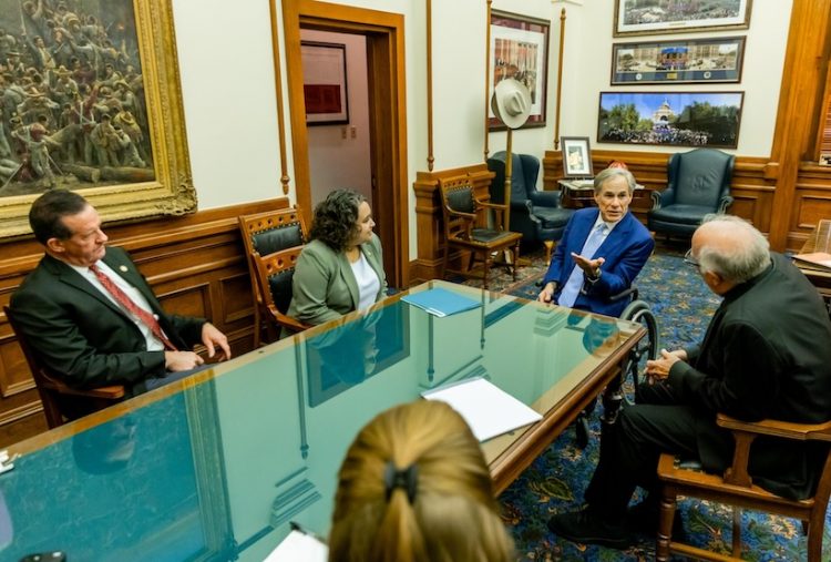 Governor Greg Abbott meets with representatives to discuss school choice in Texas