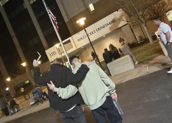 Local churches gather at Waco Police Tower to support department and pray for city after officer’s passing