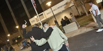 Local churches gather at Waco Police Tower to support department and pray for city after officer’s passing