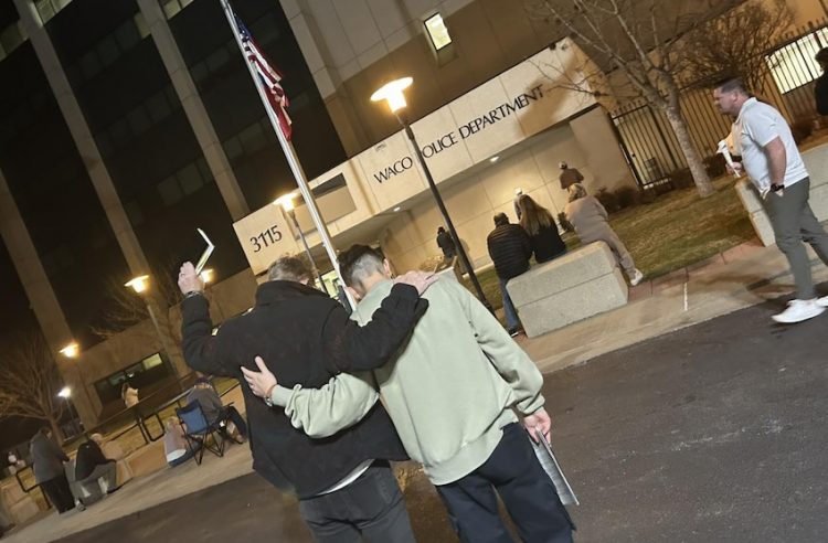 Local churches gather at Waco Police Tower to support department and pray for city after officer’s passing