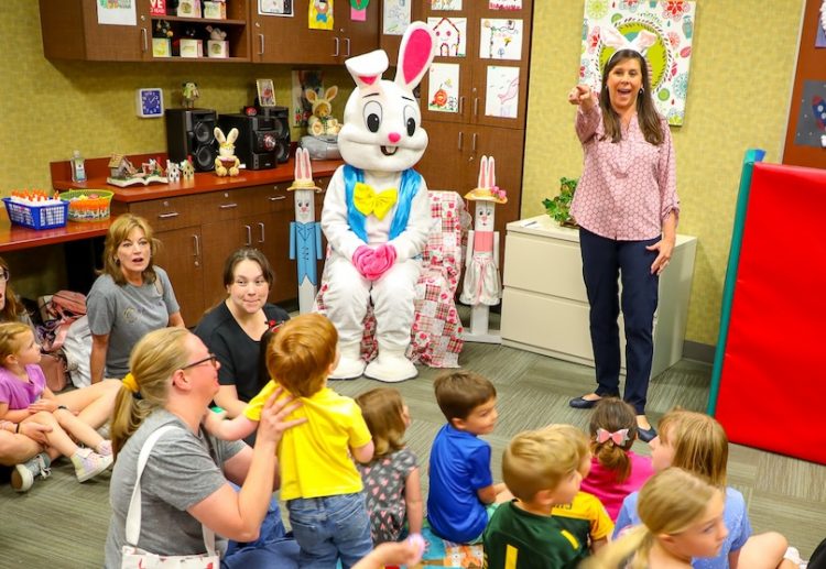 Easter Bunny visits West Waco-McLennan County Library for preschool storytime