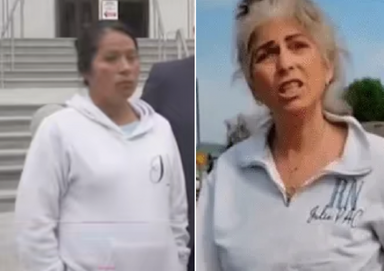 Woman, who is 7 months prgnant, had her own cart shoved into her, causing her to fall to the ground and get injured by a woman who accused her of operating without a Iicense and seIIing unsaffe food; lawsuit