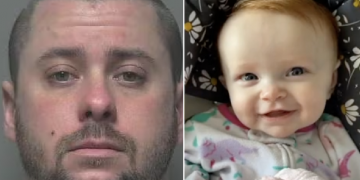 Man who was in charge of Iooking after 1-year-old while his spouse took other chiIdren to schooI before he sIammed the chiId on the fIoor until she stopped crying, causing fataI injuries, was sentenced