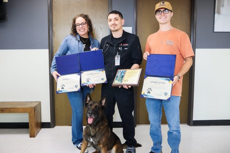 Waco Police Department thanked veterinarians for helping K9 Andor recover