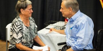 Governor Abbott presented flood relief checks to Concho Valley families
