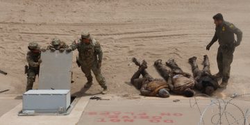 Texas Military Department assists U.S. Border Patrol in detaining three suspects attempting to evade law enforcement and cross the border illegally