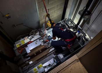 Fire Department conducts elevator rescue training at vacant school