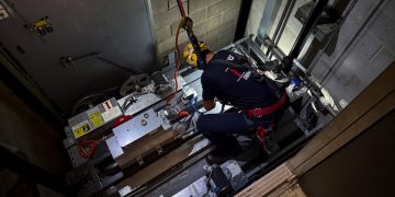 Fire Department conducts elevator rescue training at vacant school