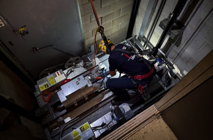 Fire Department conducts elevator rescue training at vacant school