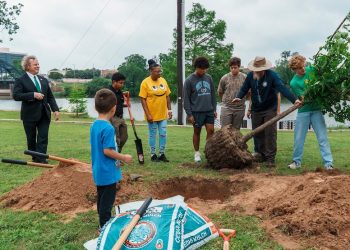 City of Waco celebrates Arbor Day with tree planting at Bledsoe-Miller STEAM Center