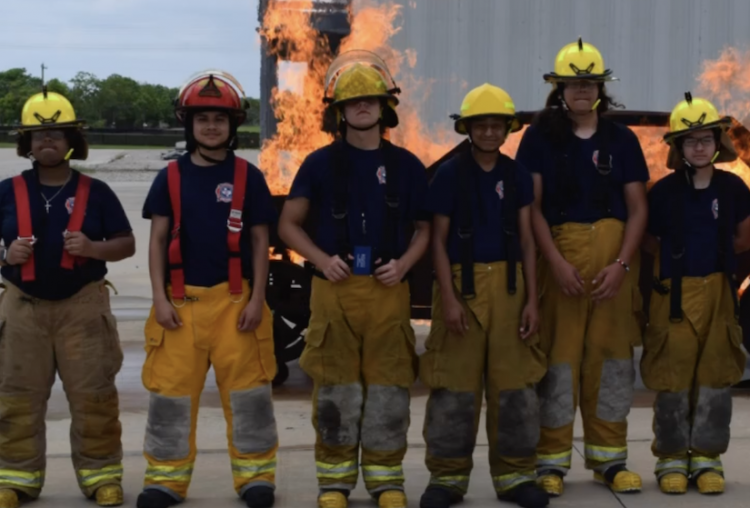 Students visit TCFD Station 4 and training field for hands-on firefighter training through Fire Academy program