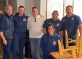 HFD Chief Thomas Muñoz visits Station 17 and shares dinner with Station 26 crews, highlighting firefighter camaraderie