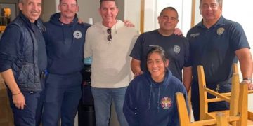 HFD Chief Thomas Muñoz visits Station 17 and shares dinner with Station 26 crews, highlighting firefighter camaraderie