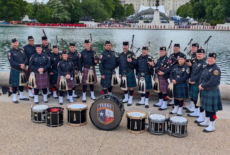 Texas first responder pipe band honors fallen officers during National Police Week