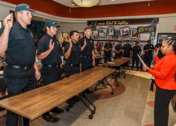 Waco Fire Department celebrates badge pinning for four new firefighters