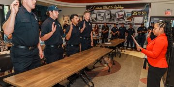 Waco Fire Department celebrates badge pinning for four new firefighters