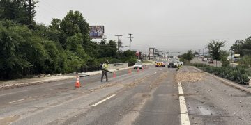 Waco Drive reduced to one lane after flooding causes washout