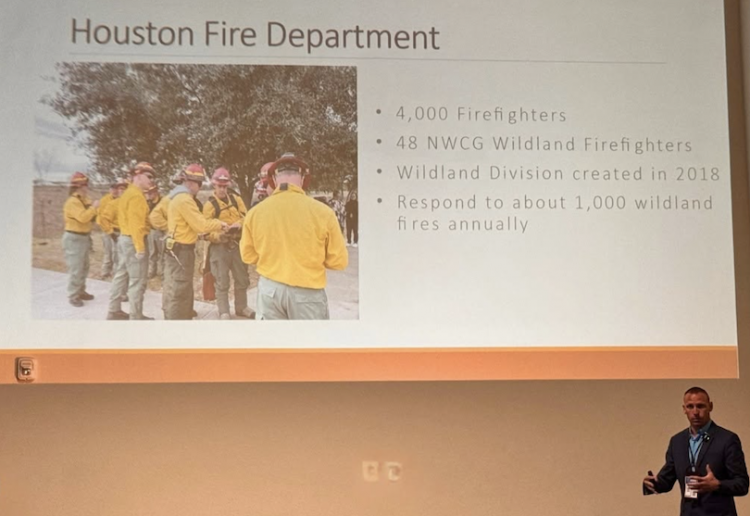 HFD’s Wildland Fire Coordinator presents on wildfire risk reduction at Texas Emergency Management Conference